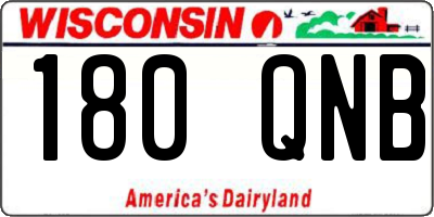 WI license plate 180QNB