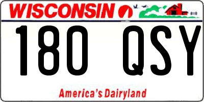 WI license plate 180QSY