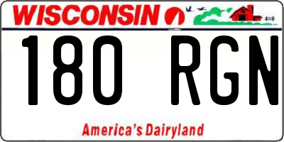 WI license plate 180RGN