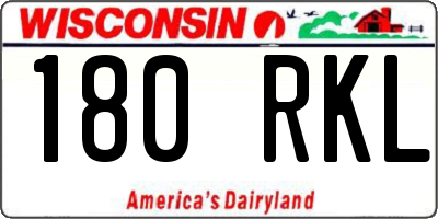 WI license plate 180RKL
