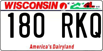 WI license plate 180RKQ