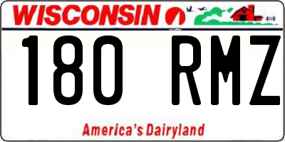 WI license plate 180RMZ