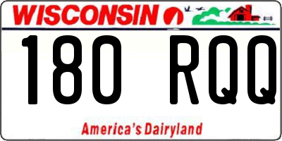 WI license plate 180RQQ