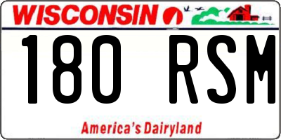 WI license plate 180RSM