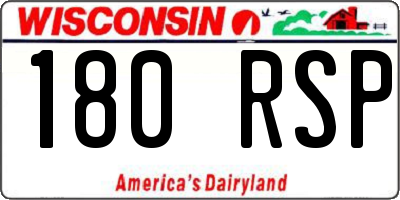 WI license plate 180RSP
