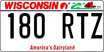 WI license plate 180RTZ
