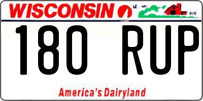WI license plate 180RUP