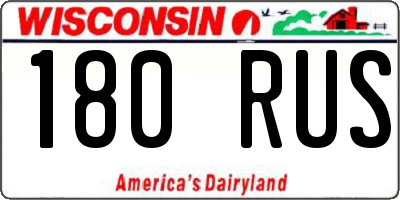 WI license plate 180RUS
