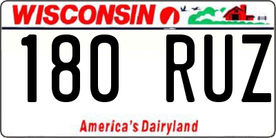 WI license plate 180RUZ