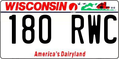 WI license plate 180RWC