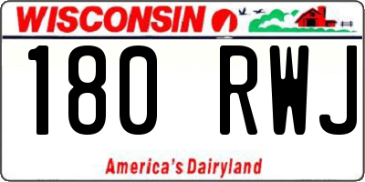 WI license plate 180RWJ