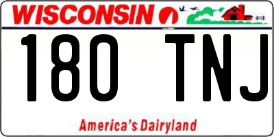 WI license plate 180TNJ