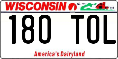 WI license plate 180TOL