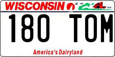 WI license plate 180TOM
