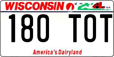 WI license plate 180TOT