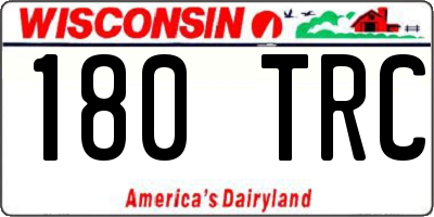 WI license plate 180TRC