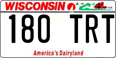 WI license plate 180TRT