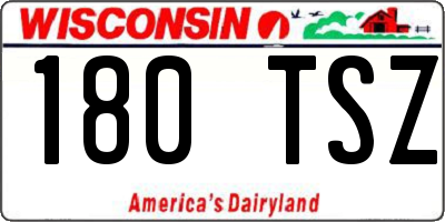 WI license plate 180TSZ