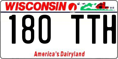 WI license plate 180TTH