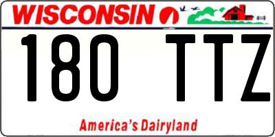 WI license plate 180TTZ