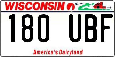 WI license plate 180UBF