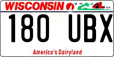 WI license plate 180UBX