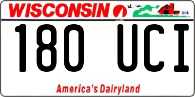 WI license plate 180UCI