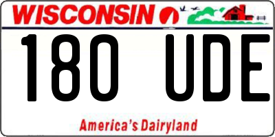 WI license plate 180UDE