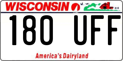 WI license plate 180UFF