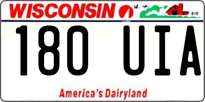 WI license plate 180UIA