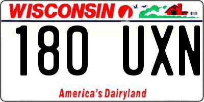 WI license plate 180UXN