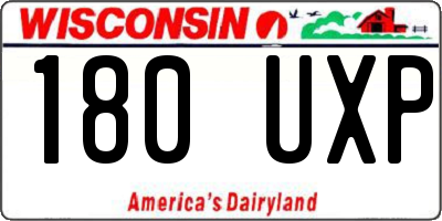 WI license plate 180UXP