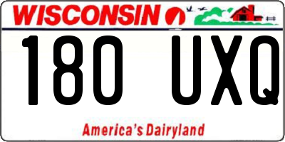 WI license plate 180UXQ