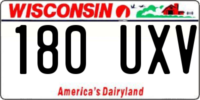 WI license plate 180UXV