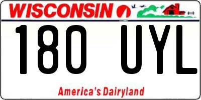 WI license plate 180UYL