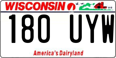 WI license plate 180UYW