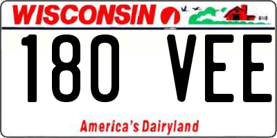 WI license plate 180VEE