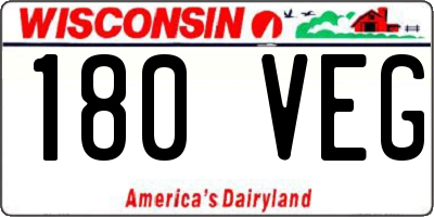 WI license plate 180VEG