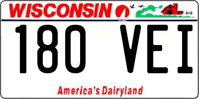 WI license plate 180VEI