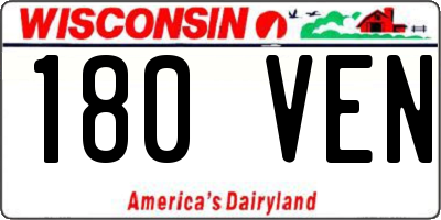 WI license plate 180VEN
