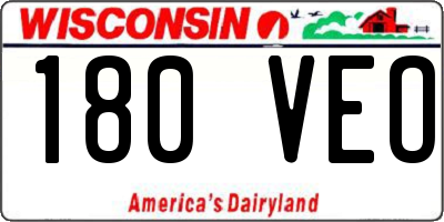 WI license plate 180VEO