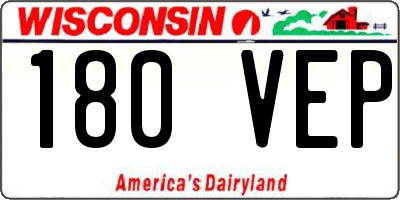 WI license plate 180VEP