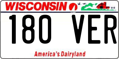 WI license plate 180VER