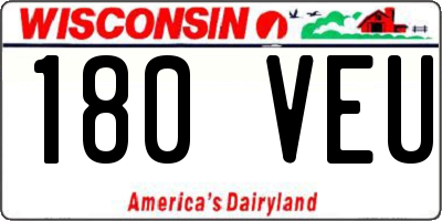 WI license plate 180VEU