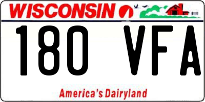 WI license plate 180VFA