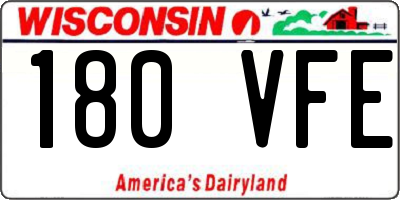 WI license plate 180VFE