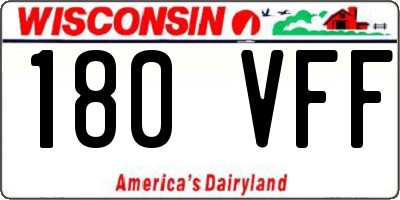 WI license plate 180VFF