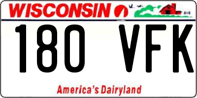 WI license plate 180VFK