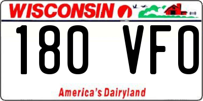 WI license plate 180VFO