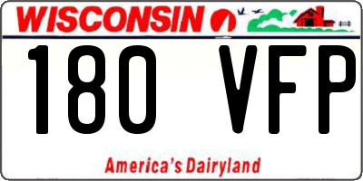 WI license plate 180VFP